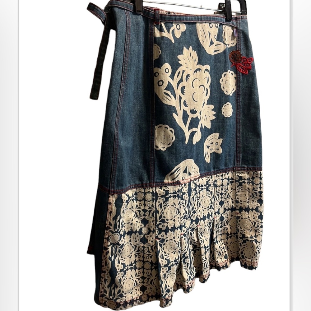 OILILY Italian Denim Jeans Wrap Skirt